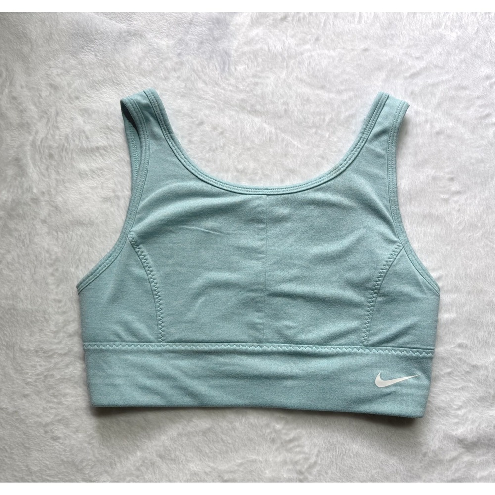 Nike Dri-FIT Move to Zero Sports Bra Aqua Blue Cutout Back Womens Medium